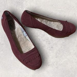 Ugg Burgundy Suede Wedges. Barely worn! True to size.